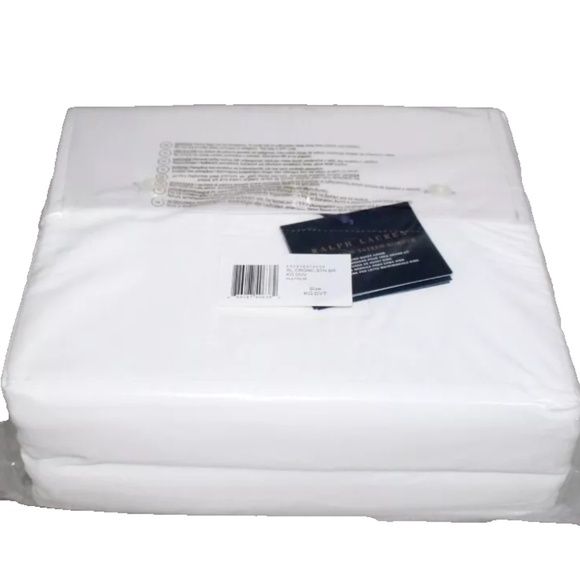 Ralph Lauren 624TC Organic Cotton Sateen Border King Duvet Cover $470 Platinum - Picture 4 of 5